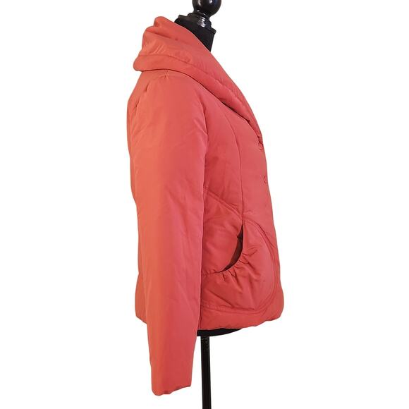 TALBOTS Coral Down Puffer Jacket with Shawl Collar, Size Small - Picture 2 of 13